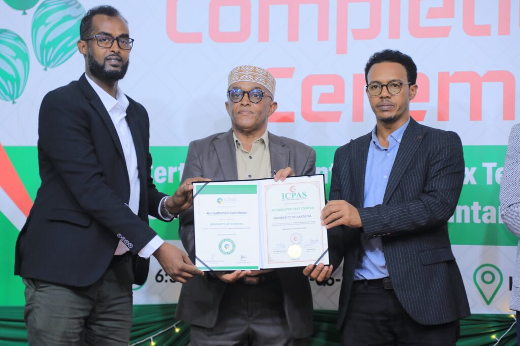 The University of Hargeisa Participates in the Grand Graduation Ceremony for Accounting Professionals Who Have Completed the CATT and CAF Certifications Offered by ICPAS