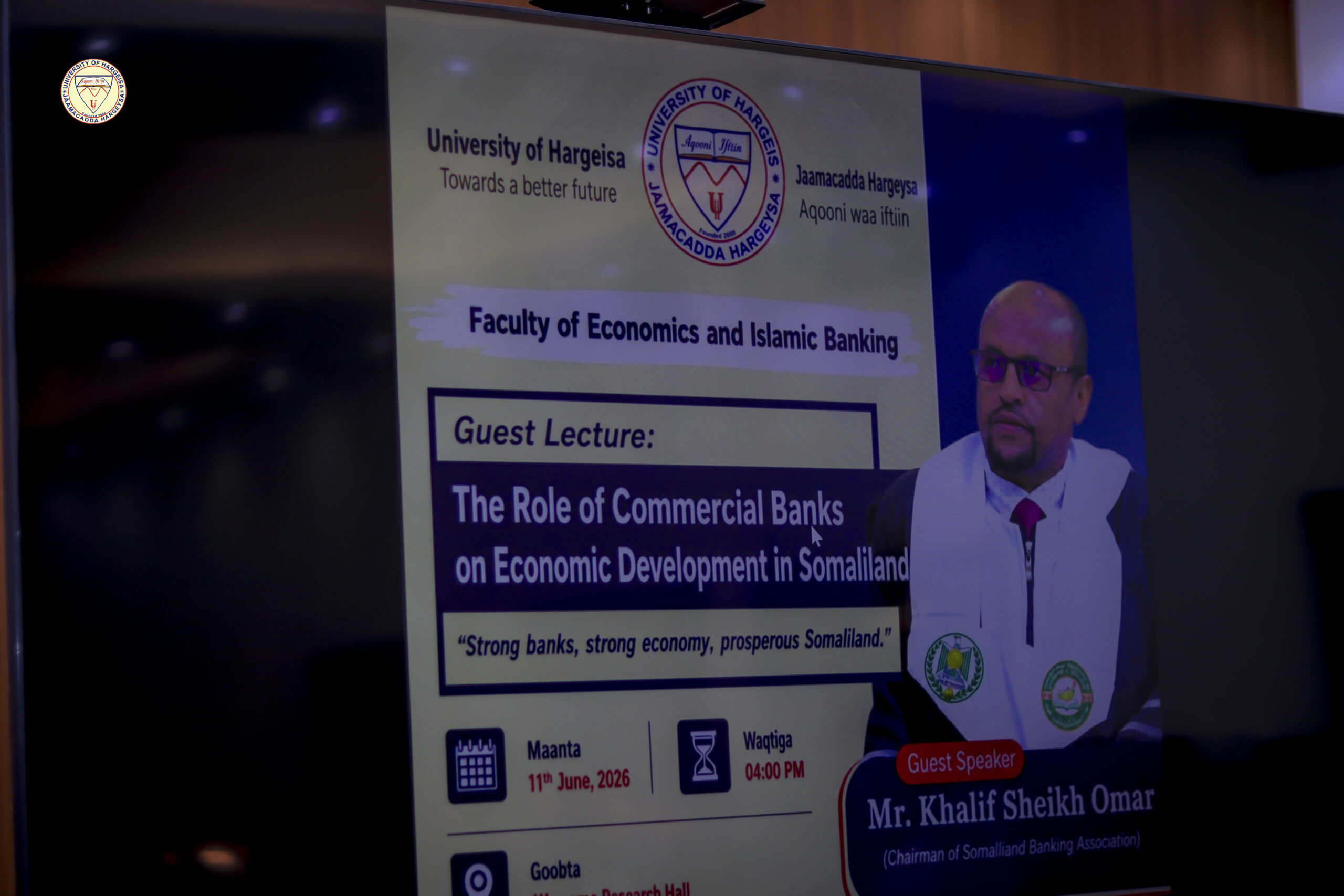 University of Hargeisa Hosts Guest Lecture on Commercial Banks and Economic Development